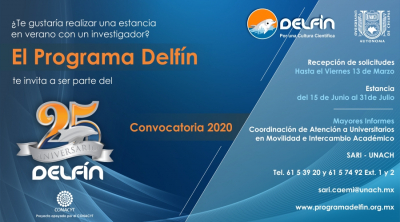 La Universidad Autónoma de Chiapas te invita a participar en la XXV Edición del Programa Delfín.