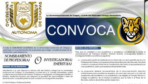 Lanzan convocatoria para el nombramiento de Profesor(a) e Investigador(a) Emérito(a) en la UNACH