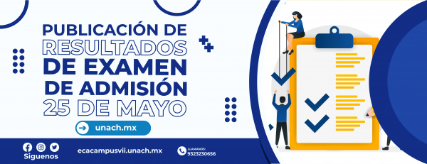 Publicación de resultados de examen de admisión