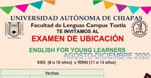 LANZA UNACH CONVOCATORIA DE CURSO DE INGLÉS PARA NIÑOS Y ADOLESCENTES DE 8 A 13 AÑOS DE EDAD